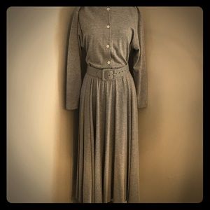 Gray Dress with Belt
